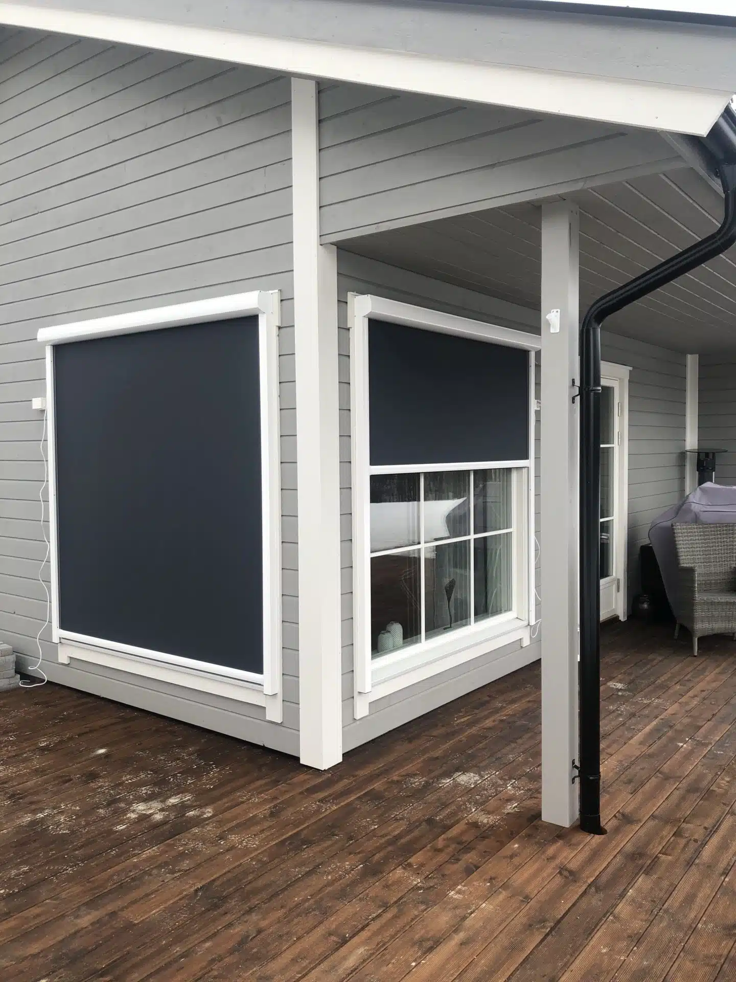 Solskjerming på hus